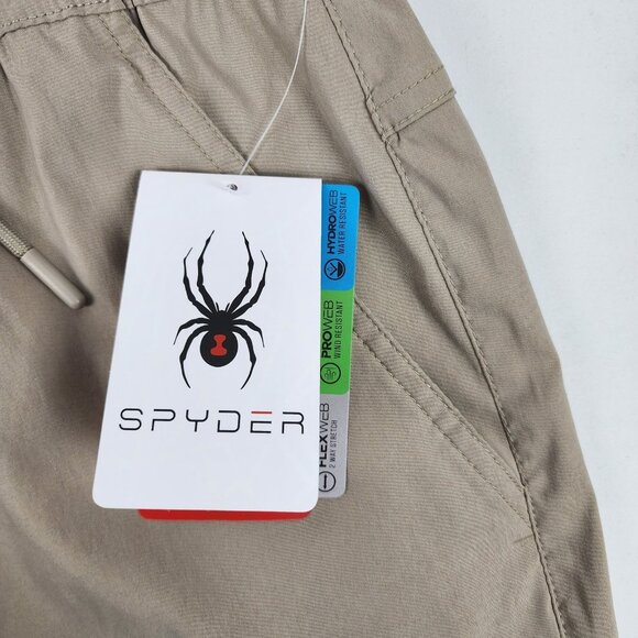 Spyder Pants Mens Large Tan Hydroweb Tapered Leg Joggers (34x28) NWT - Picture 9 of 10